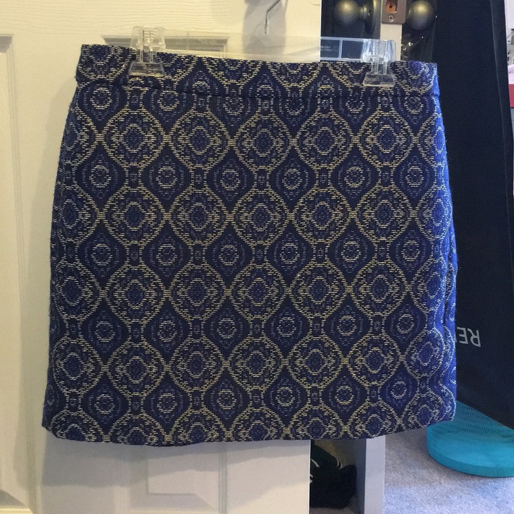 NWOT J.Crew Patterned blue skirt